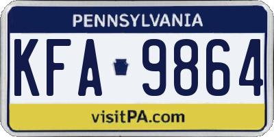 PA license plate KFA9864