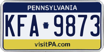 PA license plate KFA9873