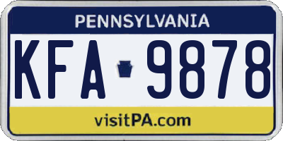 PA license plate KFA9878