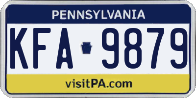 PA license plate KFA9879