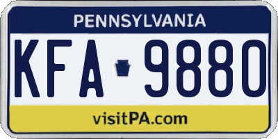 PA license plate KFA9880