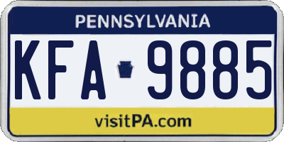 PA license plate KFA9885