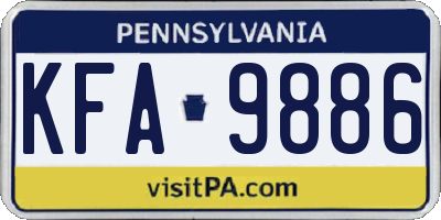PA license plate KFA9886