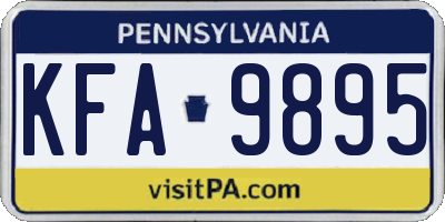 PA license plate KFA9895