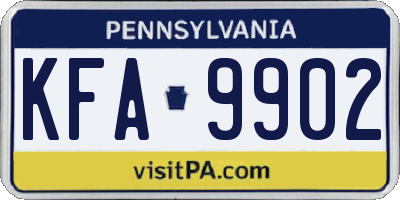 PA license plate KFA9902
