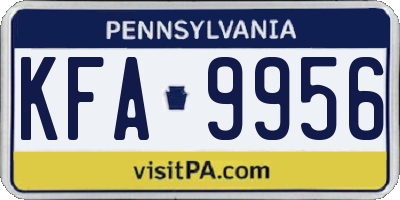 PA license plate KFA9956