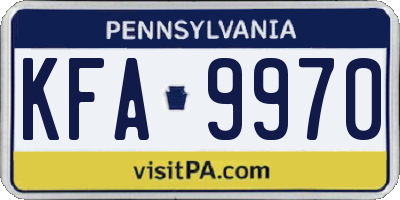PA license plate KFA9970