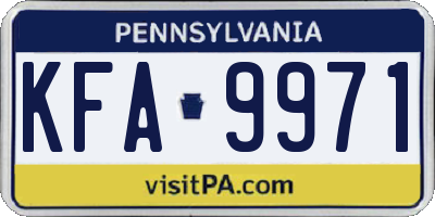 PA license plate KFA9971