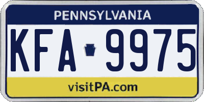 PA license plate KFA9975