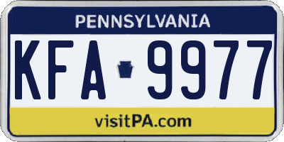 PA license plate KFA9977