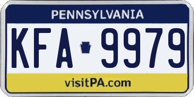 PA license plate KFA9979