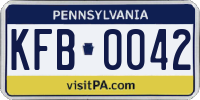 PA license plate KFB0042