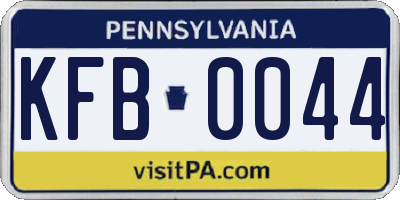PA license plate KFB0044