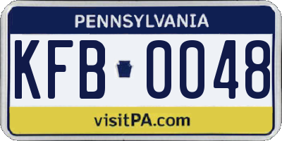 PA license plate KFB0048
