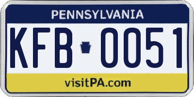 PA license plate KFB0051