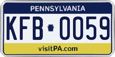 PA license plate KFB0059