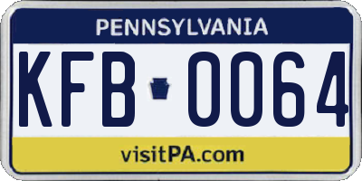 PA license plate KFB0064