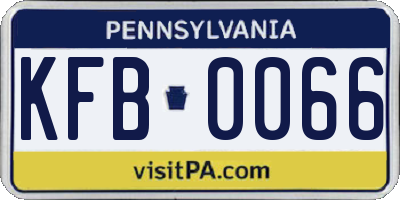 PA license plate KFB0066