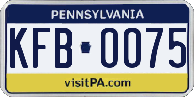 PA license plate KFB0075