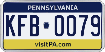 PA license plate KFB0079