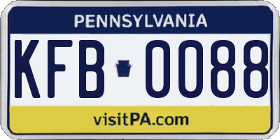 PA license plate KFB0088