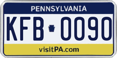 PA license plate KFB0090