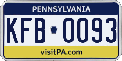 PA license plate KFB0093