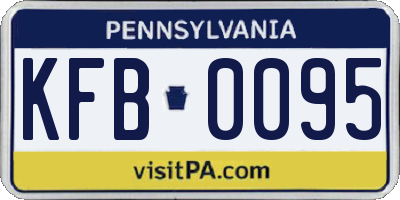 PA license plate KFB0095