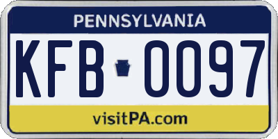 PA license plate KFB0097