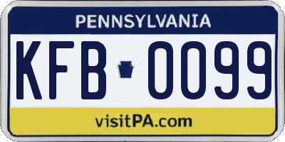 PA license plate KFB0099