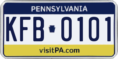 PA license plate KFB0101