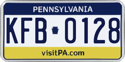 PA license plate KFB0128