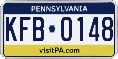 PA license plate KFB0148