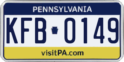 PA license plate KFB0149