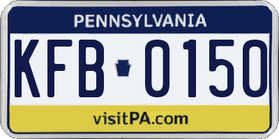 PA license plate KFB0150