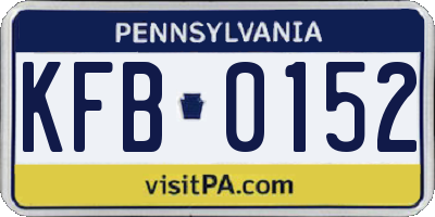 PA license plate KFB0152