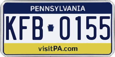 PA license plate KFB0155