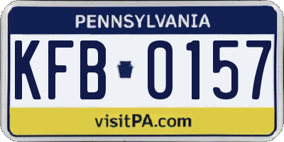 PA license plate KFB0157