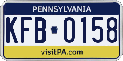 PA license plate KFB0158