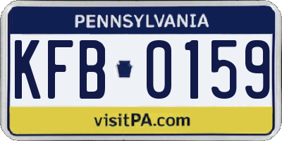 PA license plate KFB0159
