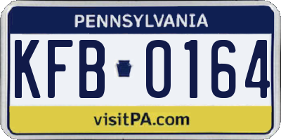 PA license plate KFB0164