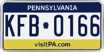 PA license plate KFB0166