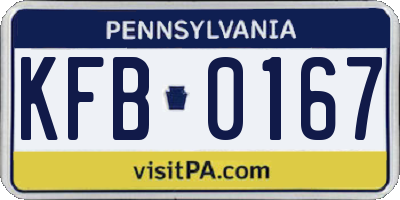 PA license plate KFB0167