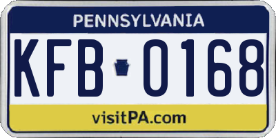 PA license plate KFB0168