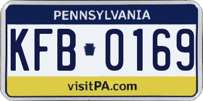PA license plate KFB0169