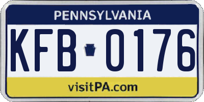 PA license plate KFB0176
