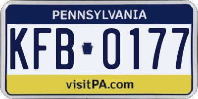 PA license plate KFB0177