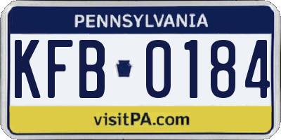 PA license plate KFB0184
