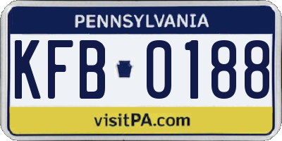 PA license plate KFB0188