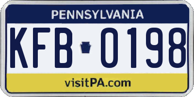 PA license plate KFB0198